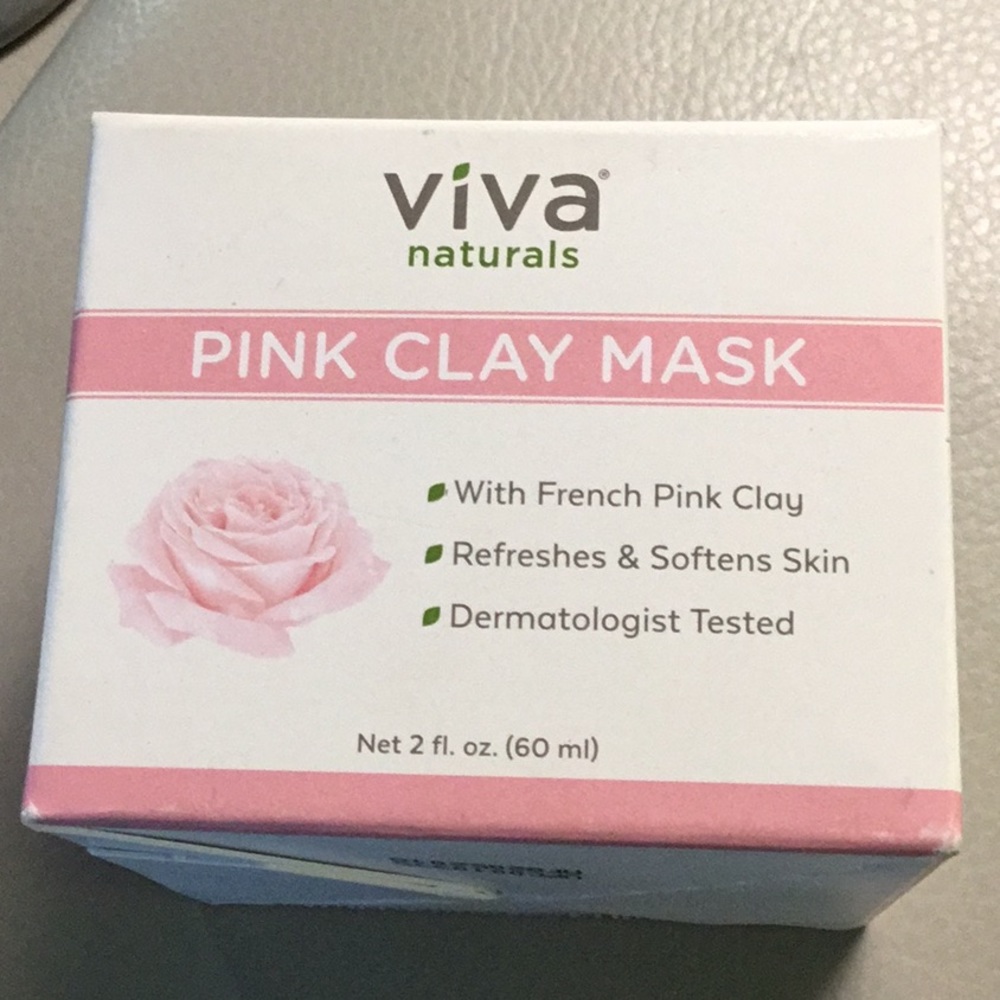 VIVA Naturals ~ Pink clay Mask~ Rose scent ~ refresh & soften ~2 fl oz sealed